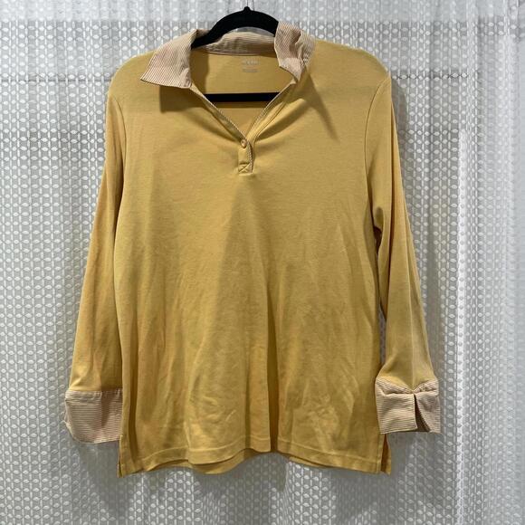 Alia yellow long sleeve with striped collar - Picture 1 of 4
